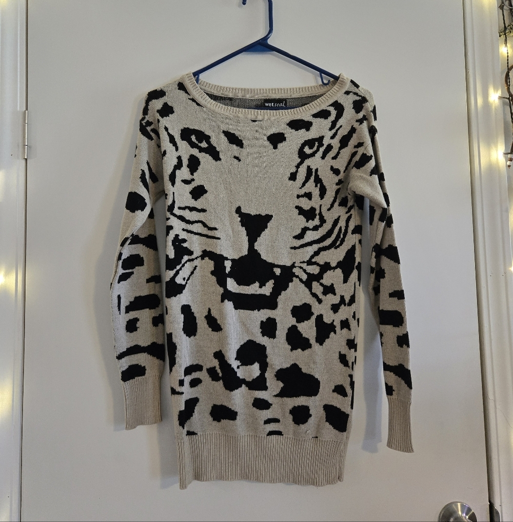 Wet Seal Leopard Print Sweater